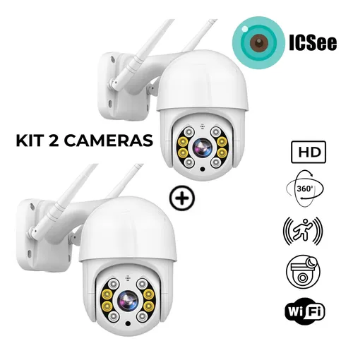 Kit 2 câmeras Ip Icsee Prova D'água Infravermelho Externa Wifi