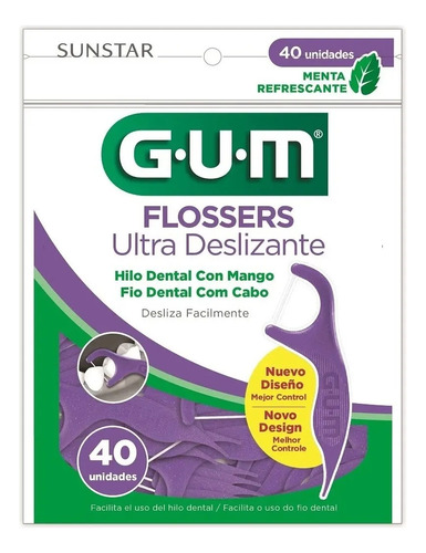 Fio Dental Flossers Gum Multiple Action Ultradeslizante C/40