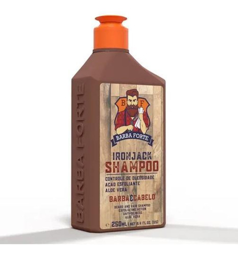 Shampoo Ironjack Barba E Cabelo 250ml Barba Forte