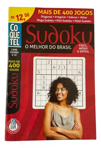 Kit 3 Revistas Coquetel Sudoku com Brinde