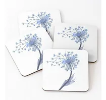Comprar Set Posavasos Flor De Diente De León Acuarela Calidad Premiu