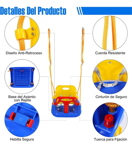 Columpio De Silla De Asiento Para Niños/bebés, Hamaca,3 En 1