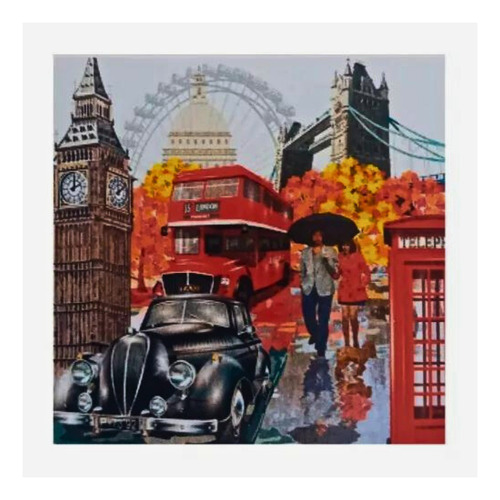 Juego De Pintura De Diamante 5d Diy Londres De 30x40 Cms