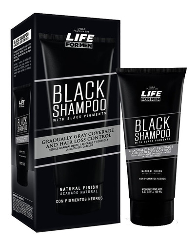 Imagen 1 de 1 de Black Shampoo Life For Men Cubrimiento De Canas