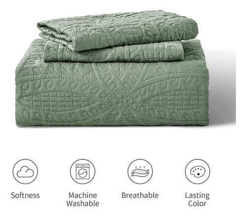 Love's Cabin King Size Quilt Set White Bedspreads - Suave...