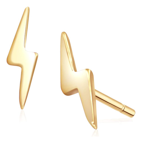 Aretes Tiny Bolt De Oro Vermeil De 18k De Oro