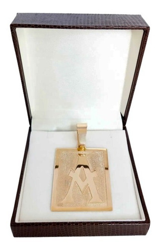 Imagem 2 de 4 de Pingente Placa Letra 20 Gramas Ouro 18k 750