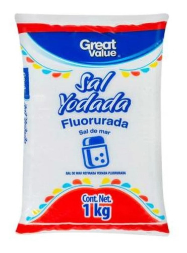 Sal Yodada Great Value Fluorurada De Mar 1 Kg