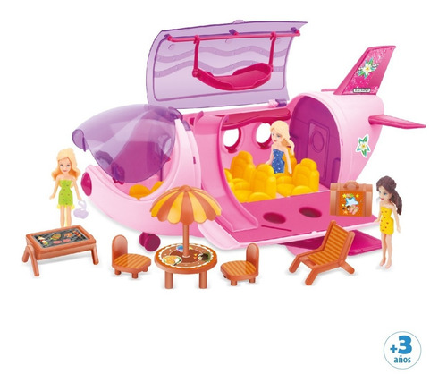 Imagen 1 de 10 de Avión Para Muñecas Con Accesorios