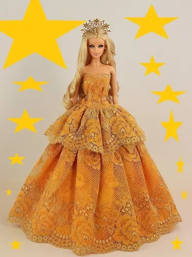 Kit Atacado 5 Vestidos De Princesa Para Boneca Barbie