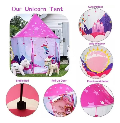 Carpa Castillo Unicornio Princesa Para Niñas