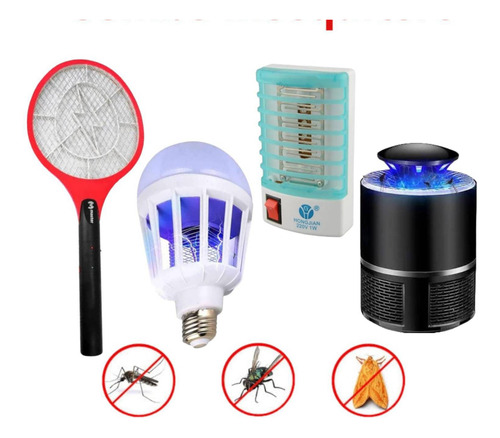 Pack Lámpara Mata Mosquitos Eléctrico Para Zancudos Polillas