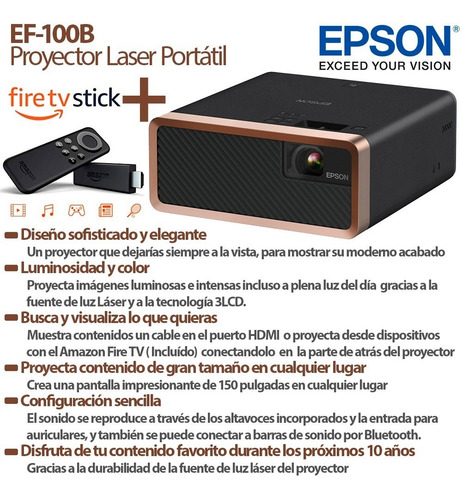 Proyector Laser Portable Epson Ef-100b