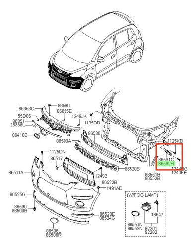 Soporte Lateral Der. Parachoque Del. Hyundai I10 2007 2011