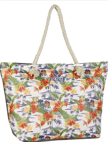 Bolso Cartera Bag Reef Canasto Playero Amplio Con Cierre