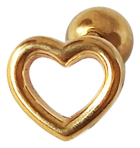 Aro Helix Tragus Flat Corazon Dorado Piercing Mini Barbell