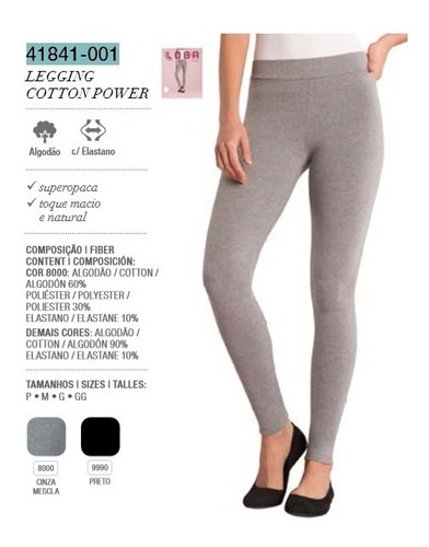 calça legging cotton preta