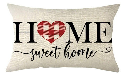 Ogiselestyle Home Sweet Home Love Heart Funda De Almohada Lu