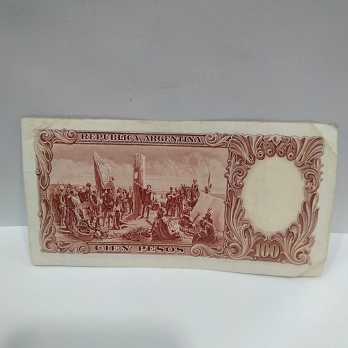 Antiguo Billete 100 Pesos Moneda Nacional Bottero 2054 #4 (Usado)