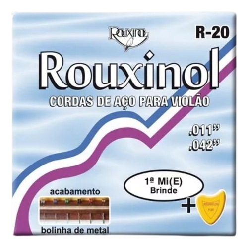 05 Encordoamentos Para Violão Aço Rouxinol 011/042 R20