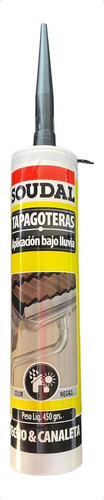 Sellador De Silicona Soudal Tapagoteras Negro En Tubo 370ml Pack X 3 Unidades