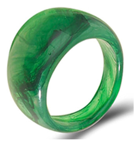 Anillo De Imitacin De Plstico De Jade De Resina Acrlica, Dec