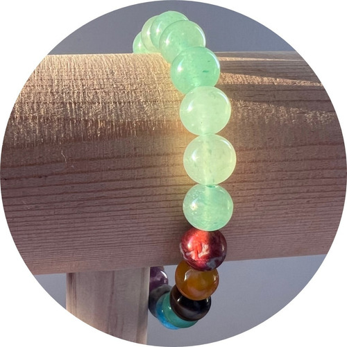 Pulsera De Protección Aventurina Verde 7 Chakras / Suerte