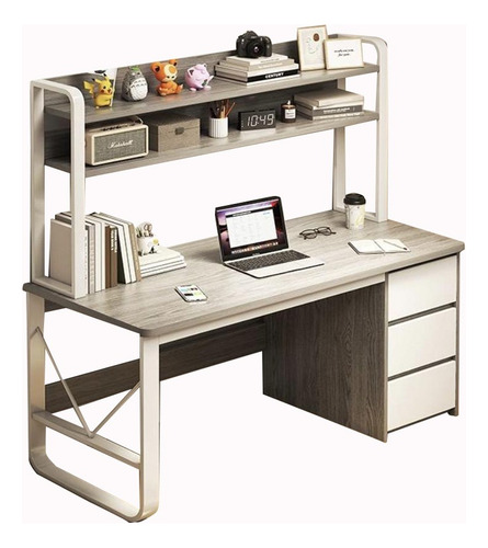 Mesa De Computadora Escritorio Con 2 Estantes 120cm