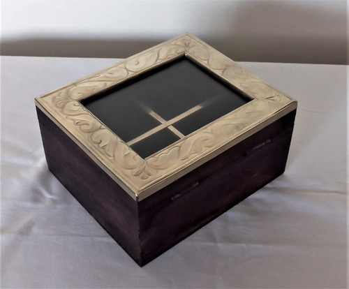 Imagen 6 de 7 de Caja De Té De Alpaca Y Madera De 4 Divisiones