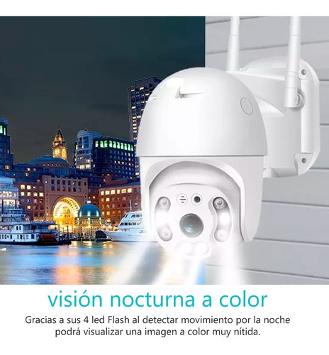 Imagen 6 de 9 de Cámara Domo Ptz Movimiento 360 Wifi Exterior Full Hd Flash