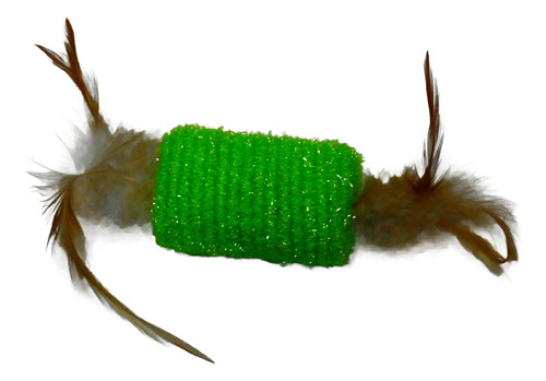 Rodillo Con Hilo Y Plumas Sonajero Juguete Para Gatos.