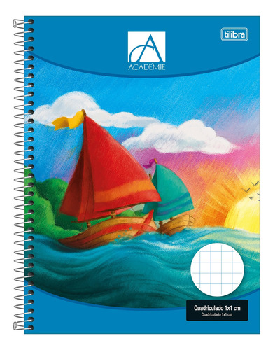 Caderno Quadriculado 1x1 Espiral 96 Fls Academie Tilibra