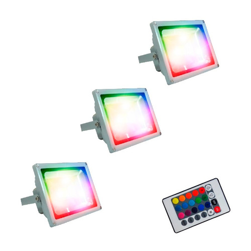Reflector Luminaria Led 50w Rgb Multicolor Promocion X3