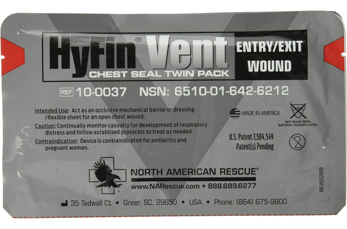 Hyfin Vent Chest Seal, Versión Original, 2 Unidades (p...