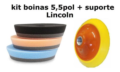 Boinas Espuma Lincoln 5,5 Pol Laranja + Azul+ Preta+ Suporte