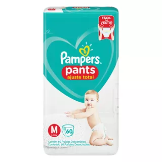 Fraldas Pampers Ajuste Total Pants M 60 u