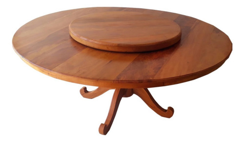 Imagem 3 de 4 de Mesa Redonda Giratória 1,80m Peroba Rosa Pé Torneado Toda Construida 100% Madeira De Demolição, Sendo 100% Ecologico