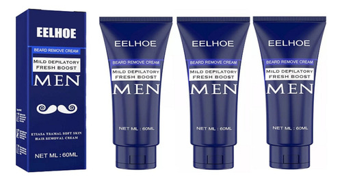 - 3×crema De Depilación Permanente-removedor De Barba Y