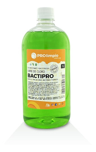 Bactipro Desinfectante Y Bactericida En 1 Lt - Prolimpio