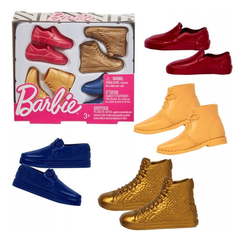 Barbie Ken Paquete De 4 Pares De Zapatos Mattel  