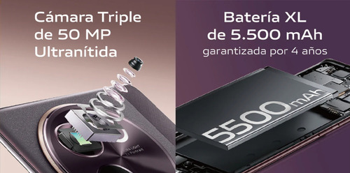 Celular Vivo V40 Lite 256g Púrpura 8gb Ram Android 14 Negro