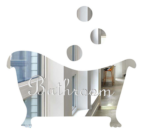 Adhesivo De Pared Para Espejo De Baño Con Letras «bathroom D