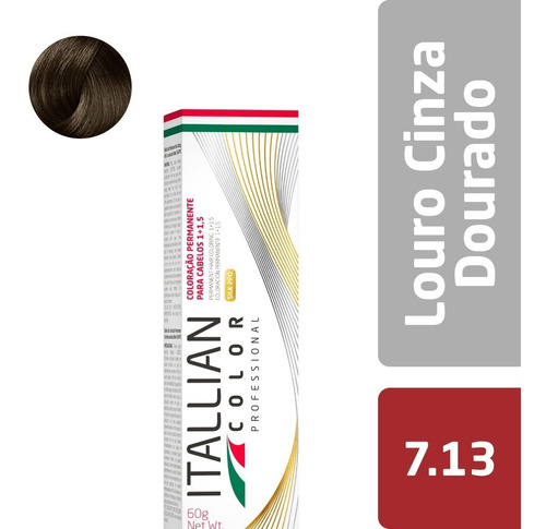 Tinta Itallian Color Coloração 60g 7.13 - Louro Cinza Dourad