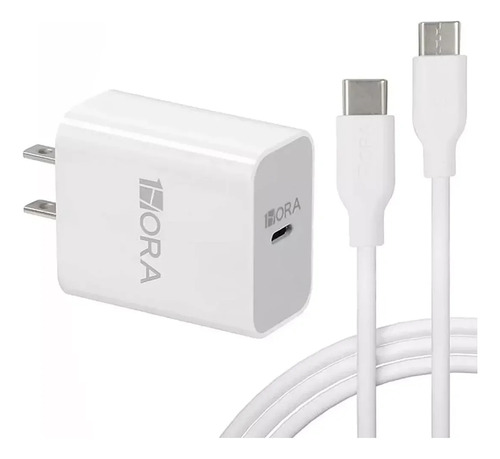 Cargador Rápido 20w Tipo C Usb C Qc 3.0 + Cable Usb C A Usbc