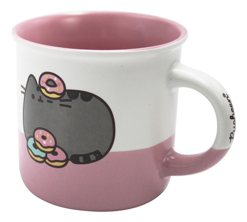 Taza Grande Para Cafe Gato Pusheen Porcelana Diseño 350ml DISEÑO Blanco