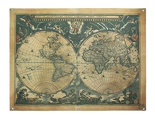 Tapiz De Pared Vintage De Mapa Del Mundo Antiguo