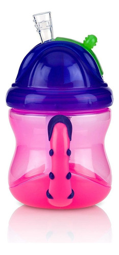 Nuby - Tapon Antiderrames Con Dos Asas, Rosado, Purpura, (