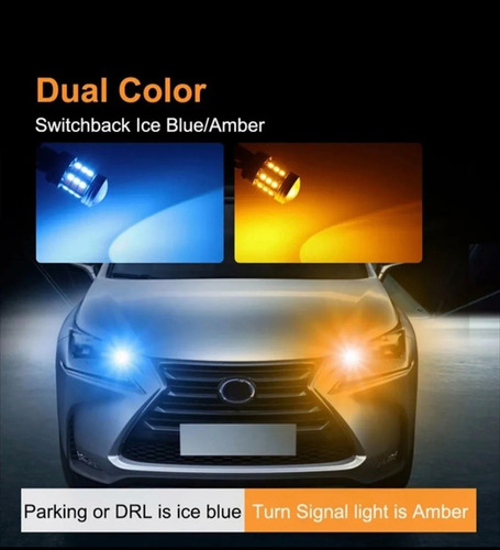 Focos Led 1157 1141 P21/5w Dual Color Azul/ambar 1157 Ambar/azul