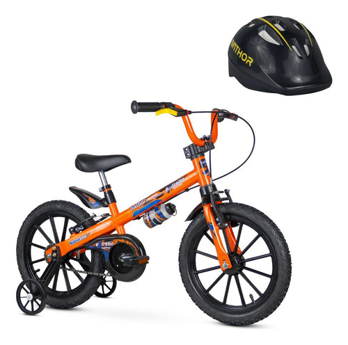 Bicicleta Infantil Aro 16 Extreme E Capacete Preto - Nathor