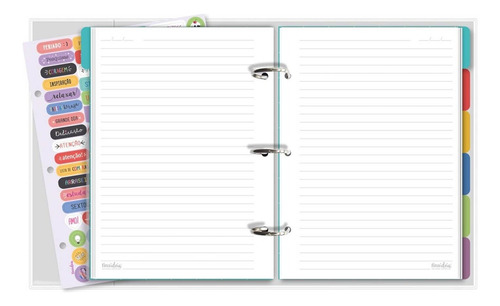 Caderno Argolado Coleção Sempre Viva 80 Fls 3 Argolas 4781 Cor Branca